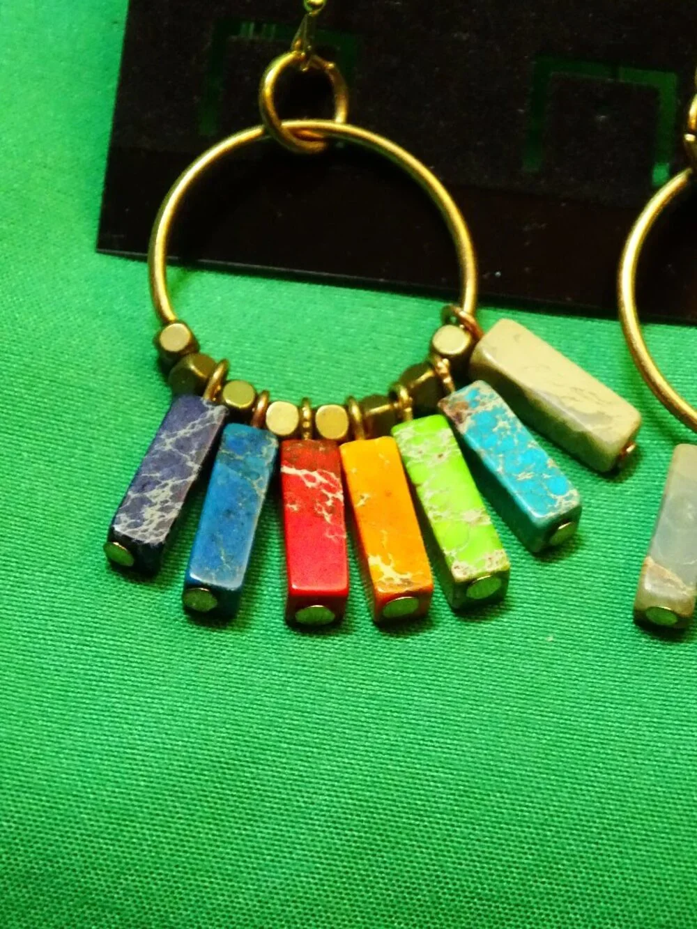 Colorful Circle Earring on Wires  New